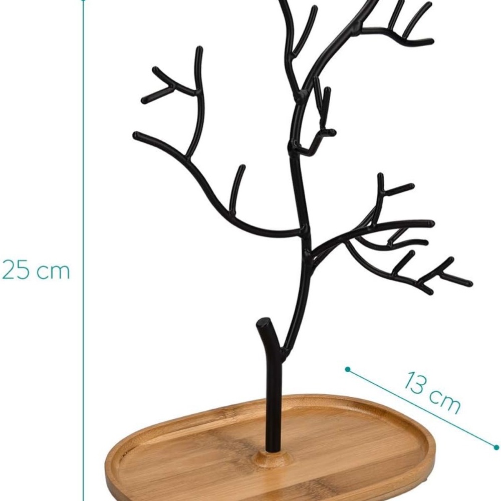 Rose Gold- Navaris Metal Jewelry Tree Stand - Organizer Hanger Display Holder - Picture 3 of 7